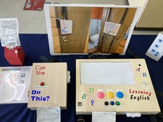 A photograph of the Learning English game device prototype.