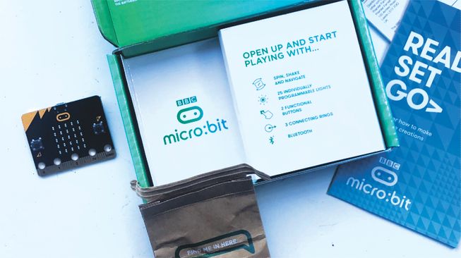 A new micro:bit being taken out of its box