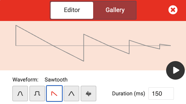 jagged, sawtooth sound wave