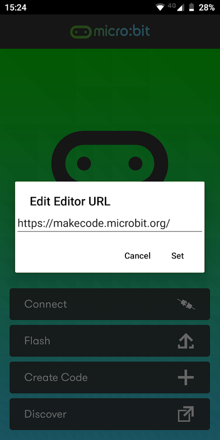 selecting MakeCode beta in the Android app