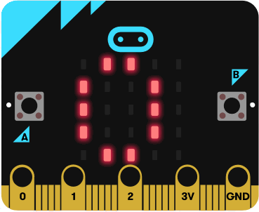 micro:bit showing the numbers one, two and three in succession on the LED display
