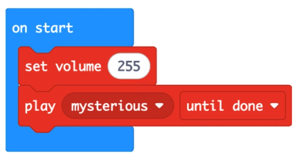 Code blocks for completed Start sound project