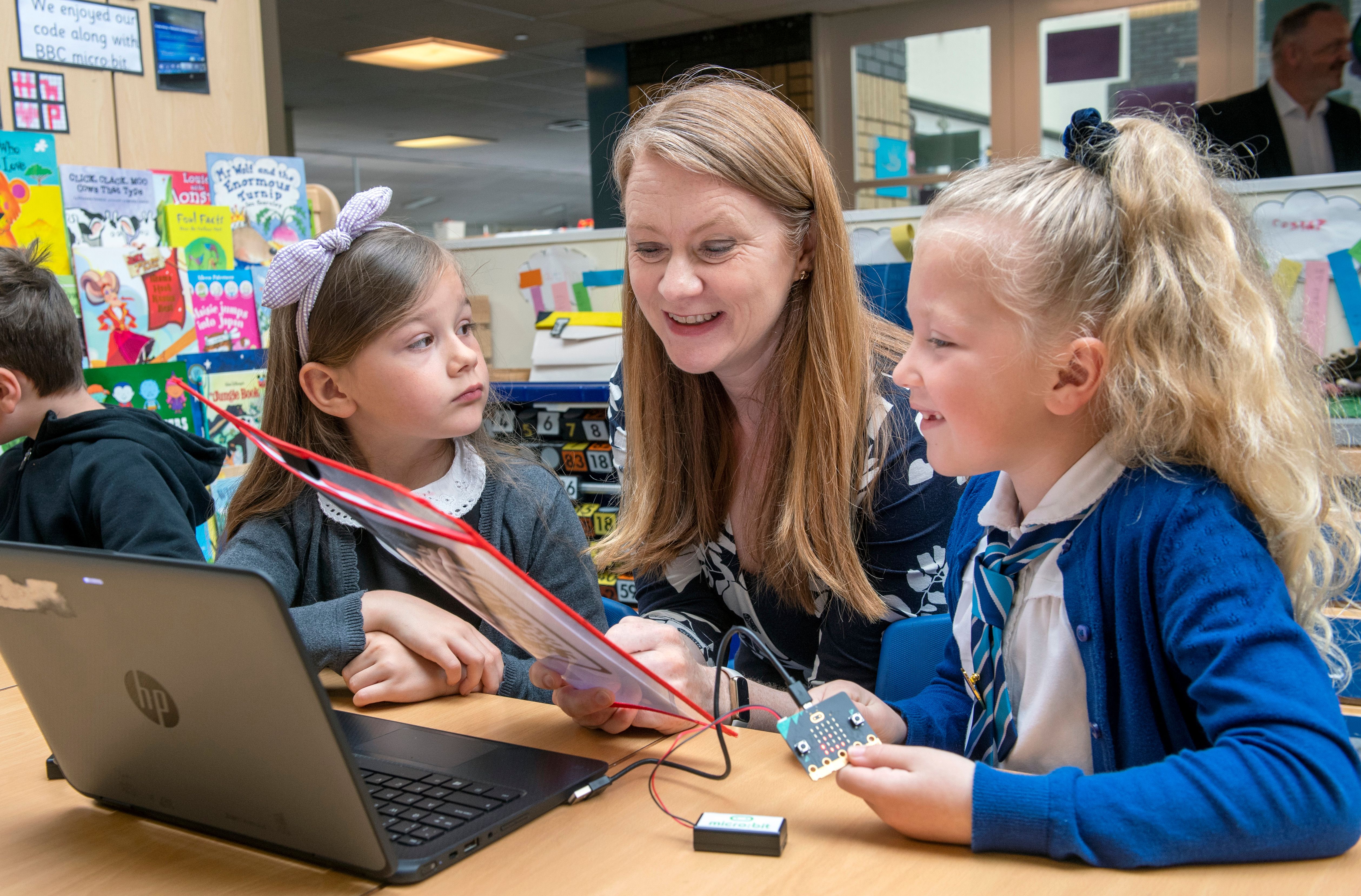 Scotland's Cabinet Secretary for Education and Skills, Shirley-Anne Somerville, meeting children at Methilhill Primary School 