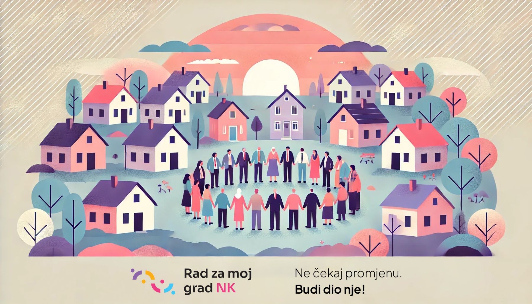 Ljudi okupljeni u zajedništvu oko opšteg dobra.