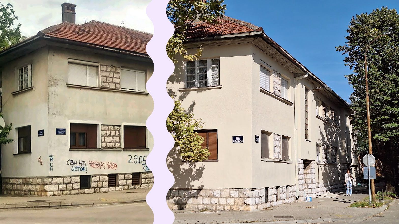 Izgled zgrade prije i posle kreÄenja fasade