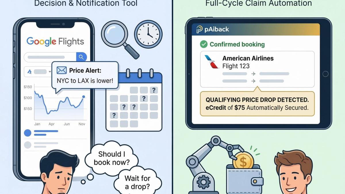 Google Flights Price Alerts vs. Automated Monitoring: What's the Difference?