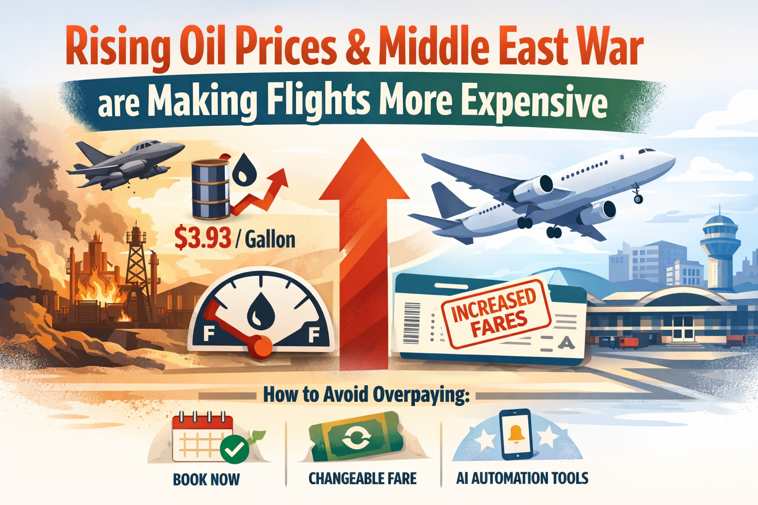 Rising Oil Prices and the Middle East War Are Making Your Flights More Expensive. What Flyers Need to Know and Do to Keep from Overpaying.