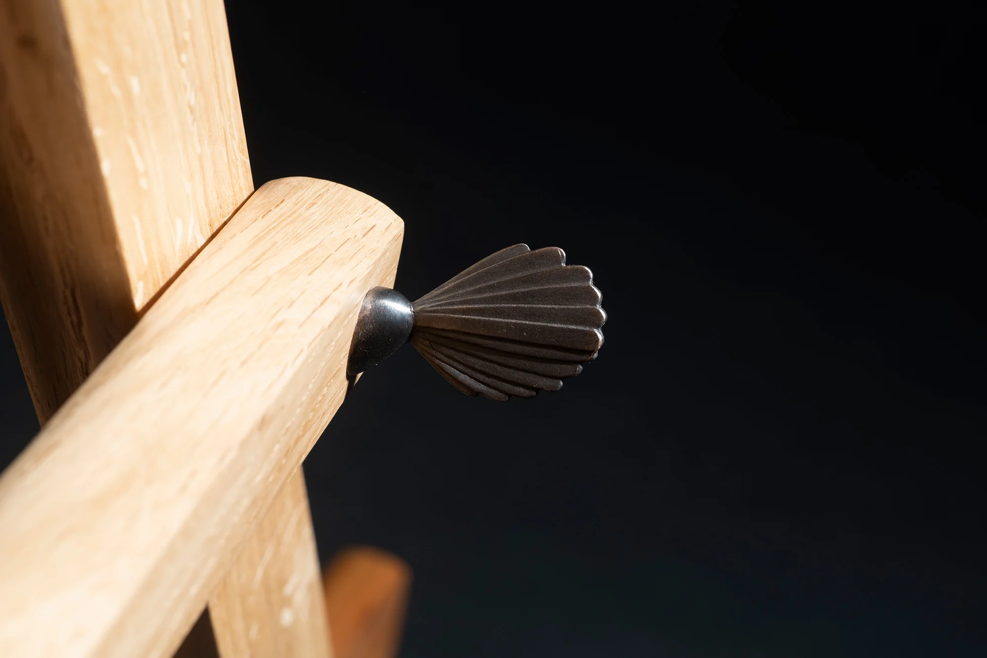 From the Uttermost Ends of the Earth (The Great Adventure) - From the Uttermost Ends (detail: fantail ‘nut’). Photo: Jane Wilcox
From the Uttermost Ends (detail: army button ‘bolt’). Photo: Jane Wilcox