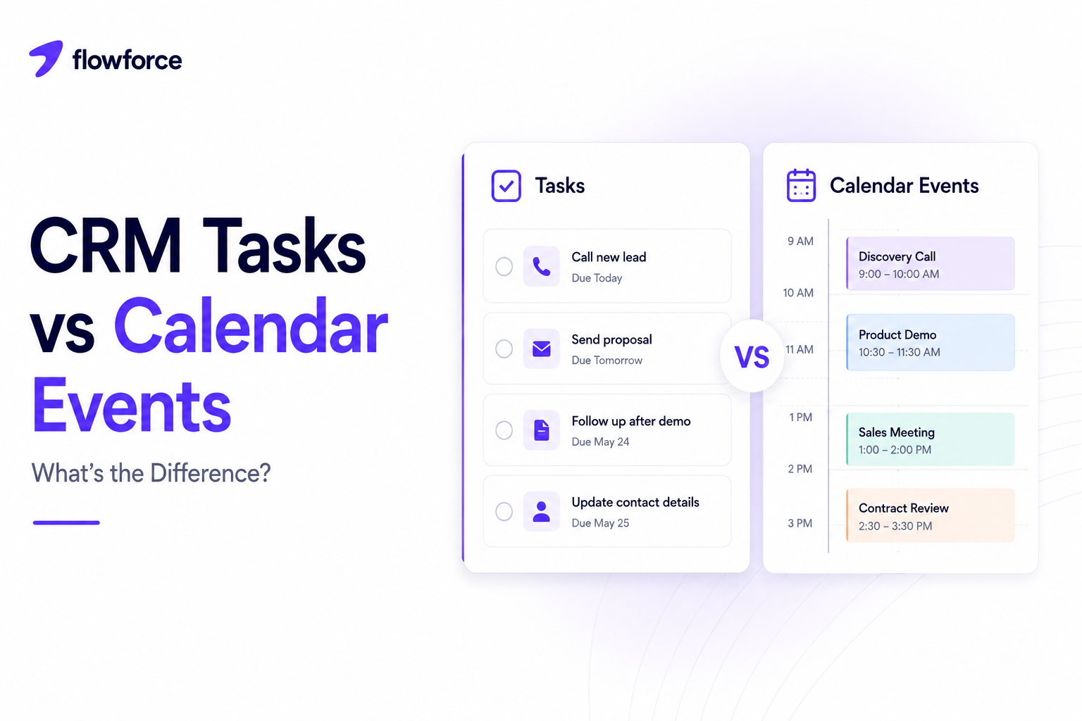 CRM Tasks vs Calendar Events: What's the Difference?