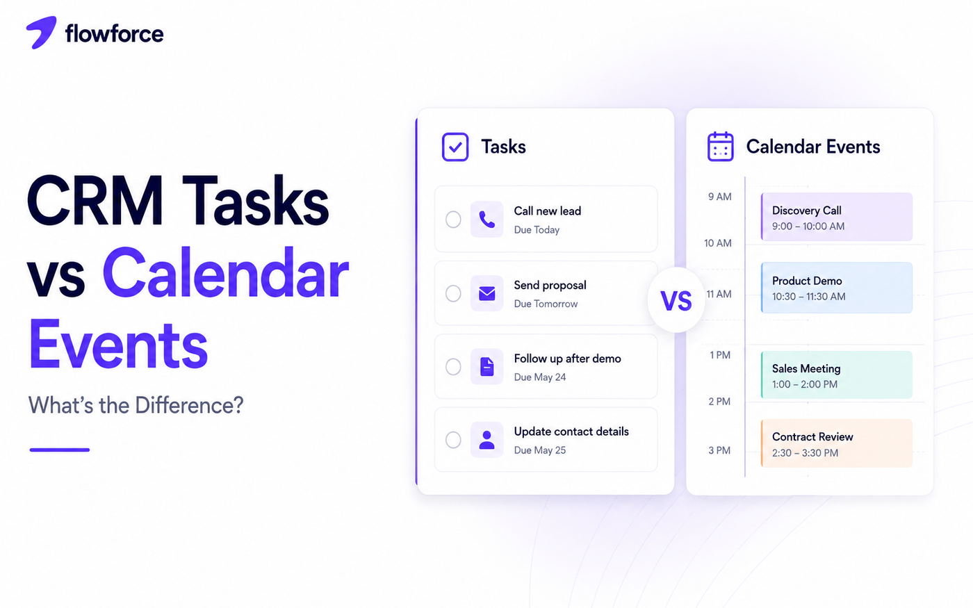 CRM Tasks vs Calendar Events: What's the Difference?