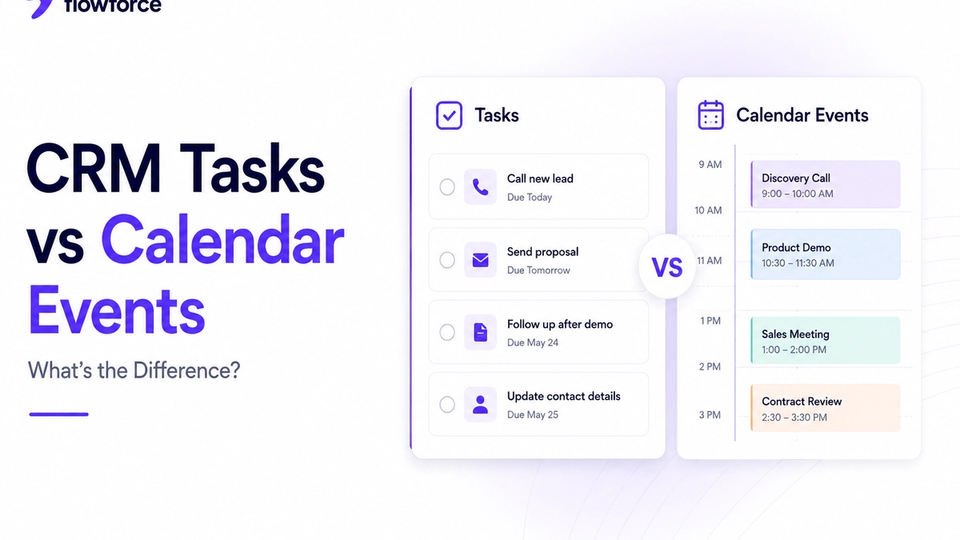 CRM Tasks vs Calendar Events: What's the Difference?