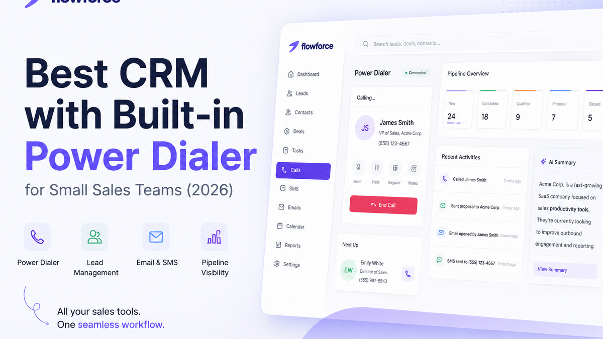Best CRM with built-in power dialer for small sales teams (2026)