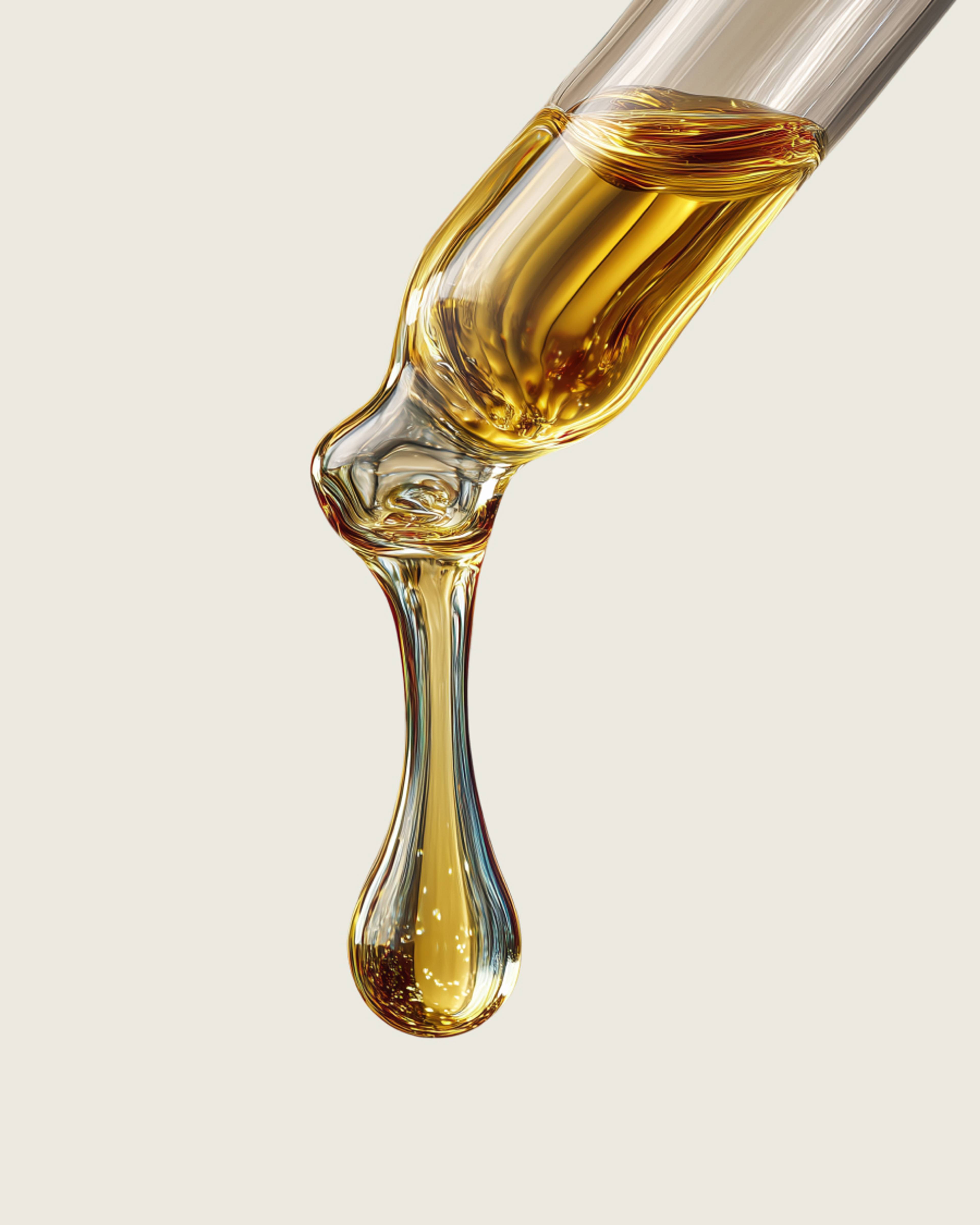 Dropper d'huile CBD Authentique sur fond neutre