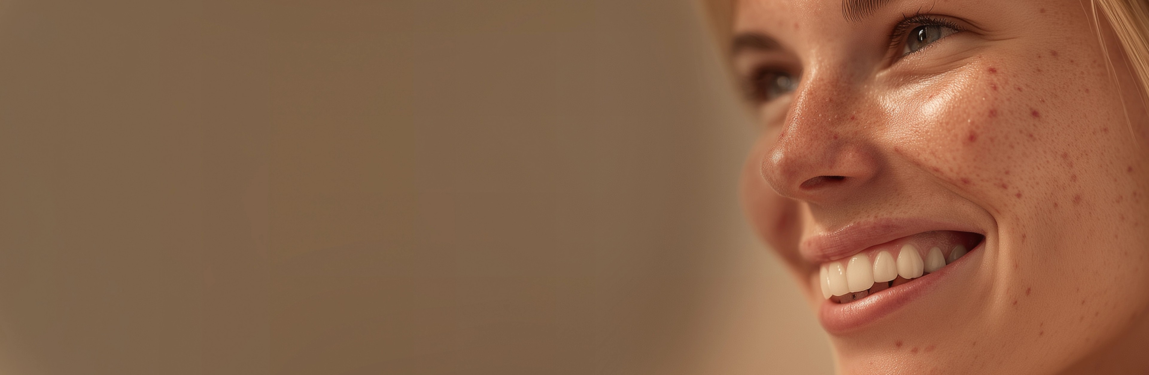 Femme avec la peau acnéique