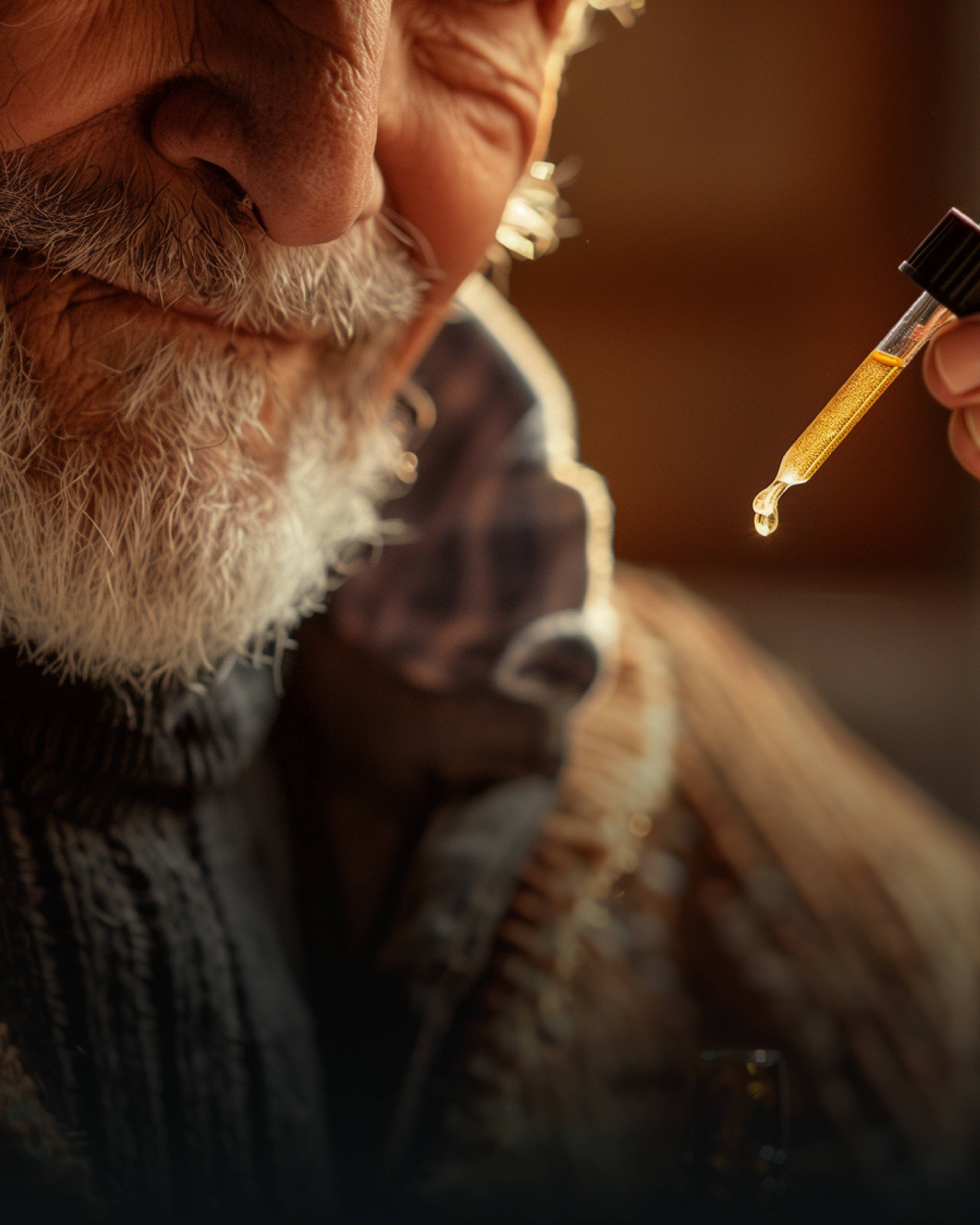 Un homme âgé de 50 ans qui utilise l'Huile CBD Sensilia