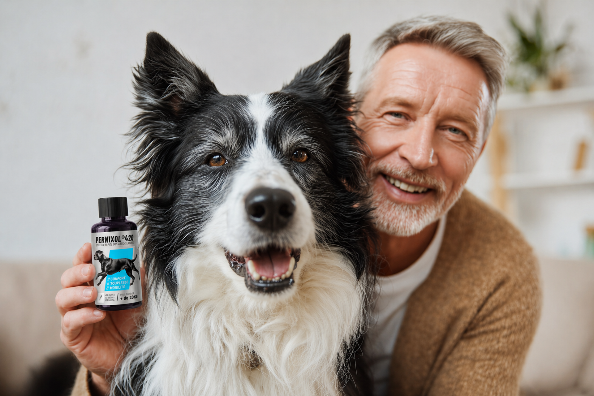 Chien qui a retrouvé l'énergie après plusieurs semaines de PERNIXOL®