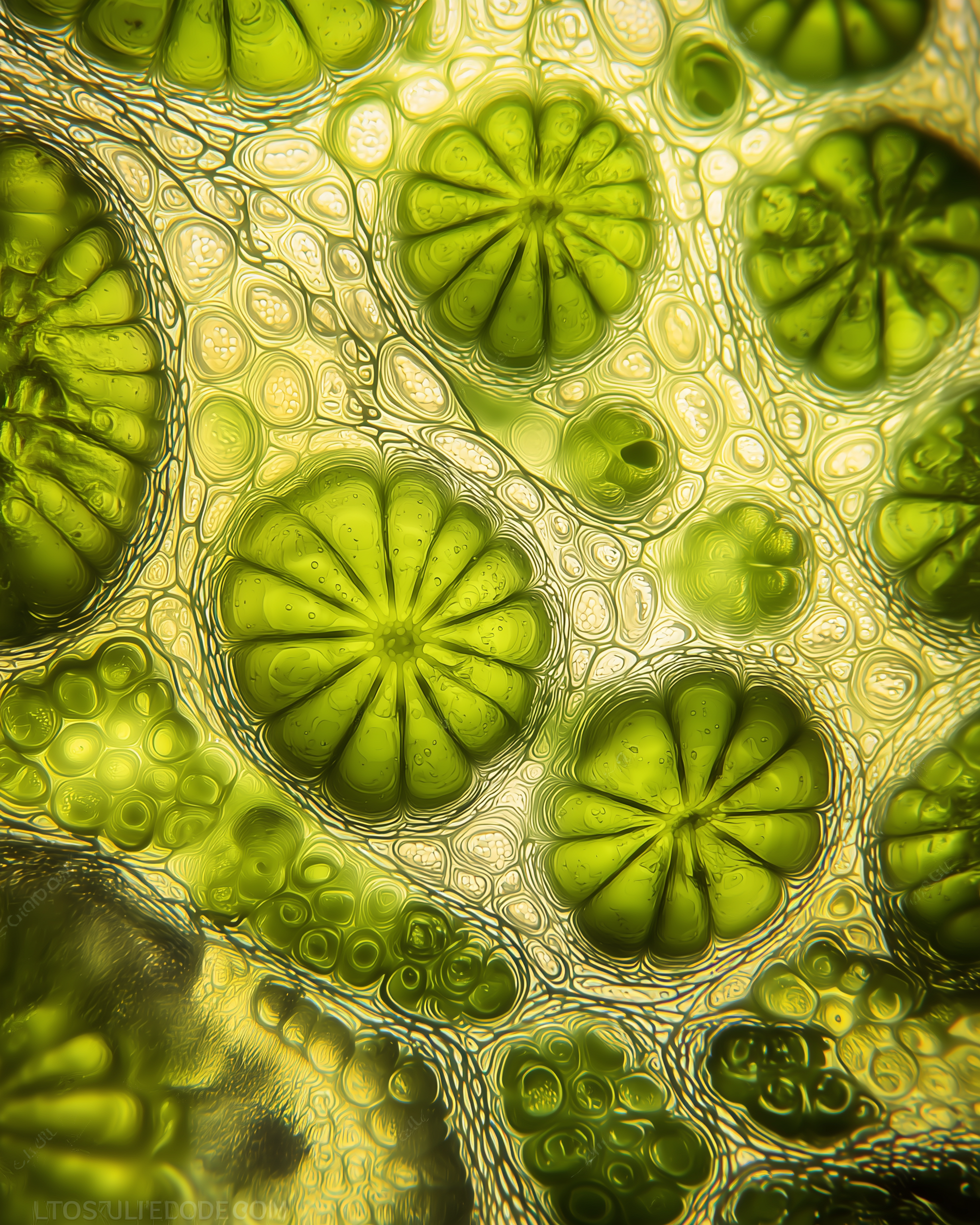 Vue macro de microalgues fermentées