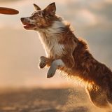 chien avec freesbie après avoir pris pernixol