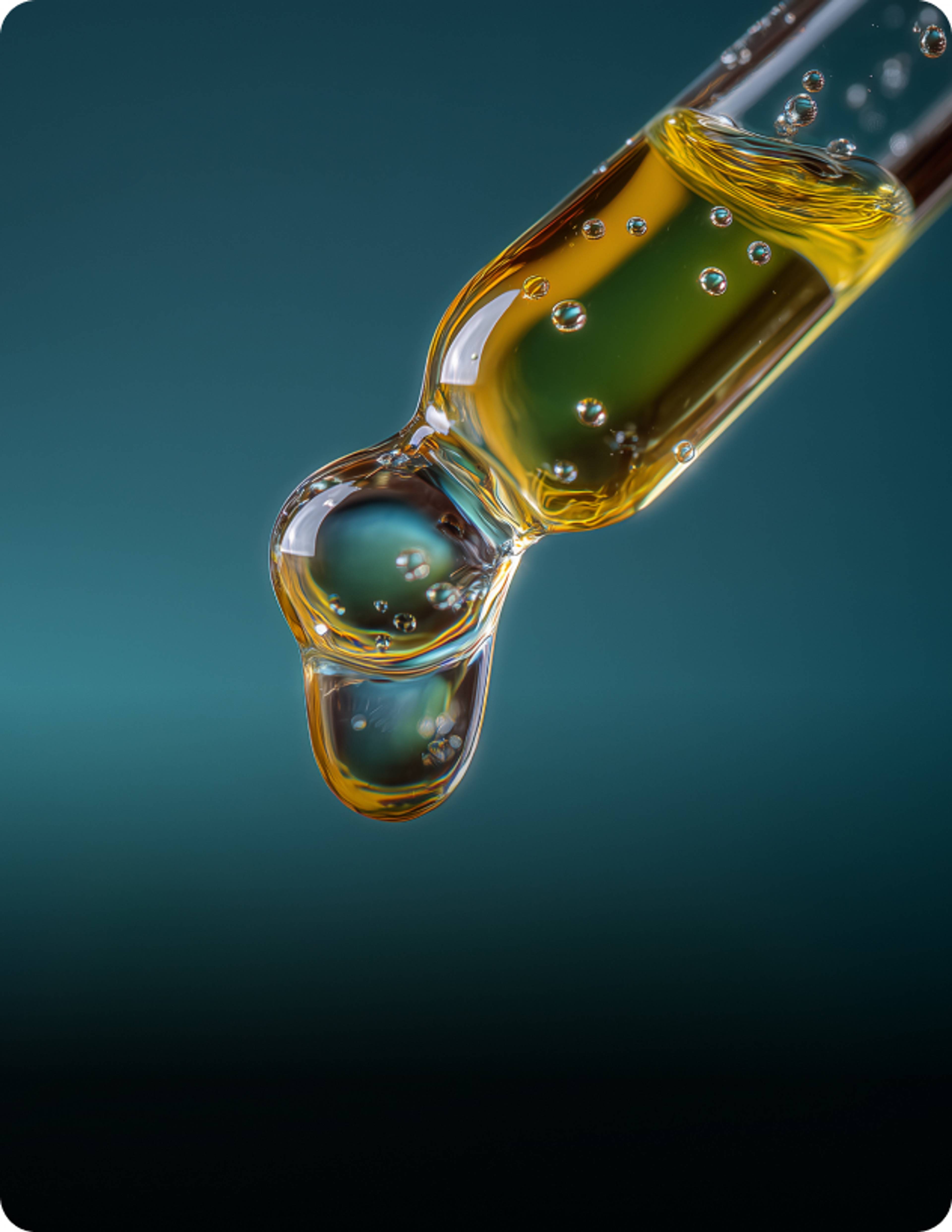 Pipette d'huile PERNIXOL® sur fond vert