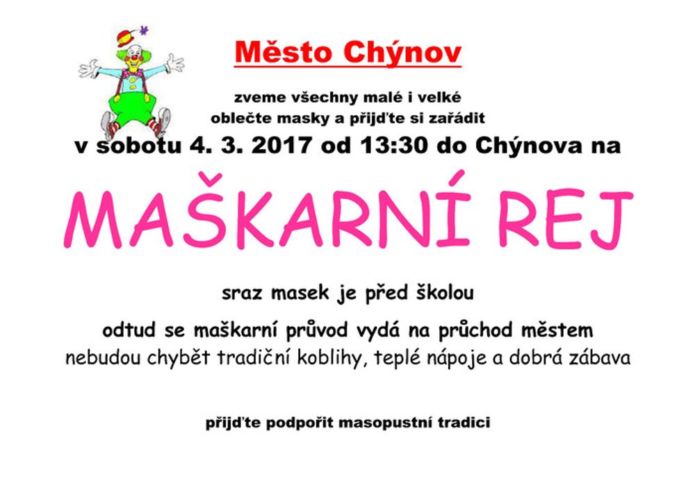 Maškarní rej 4.3.2017