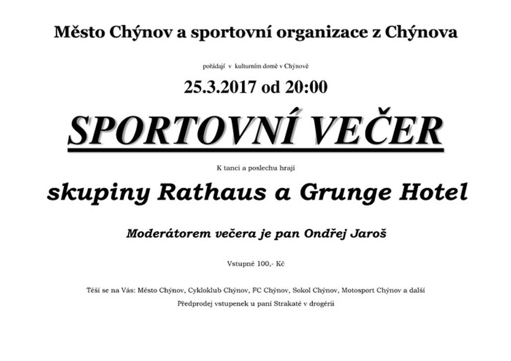 Sportovní večer 25.3.2017