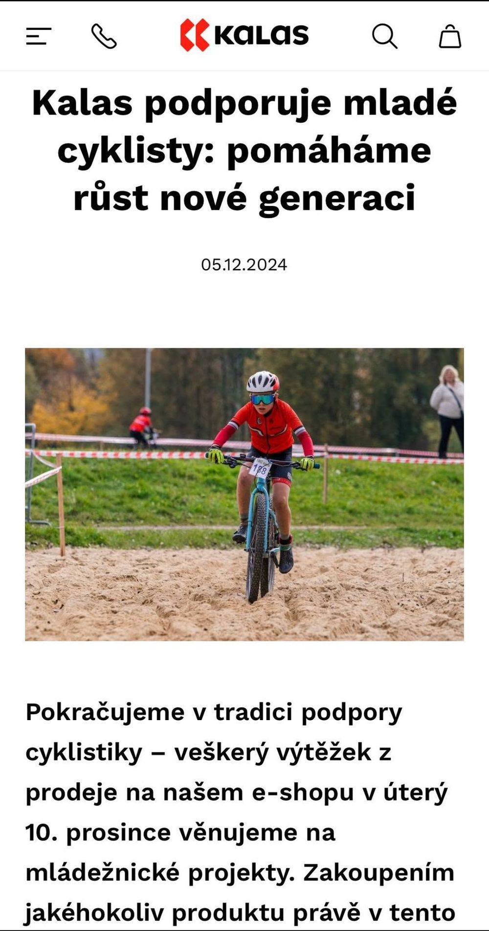 Kalas podporuje