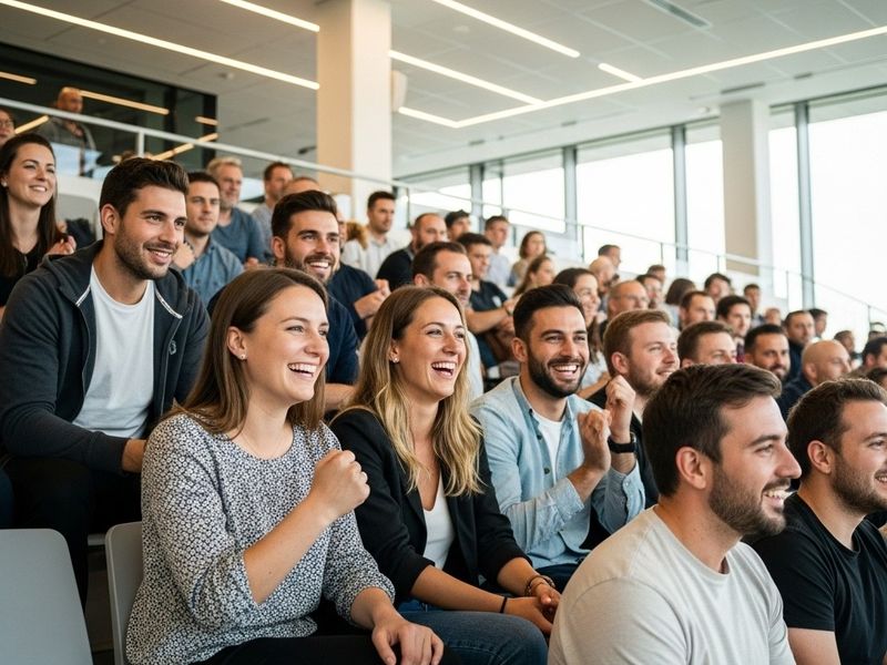 Audience celebrating football  football