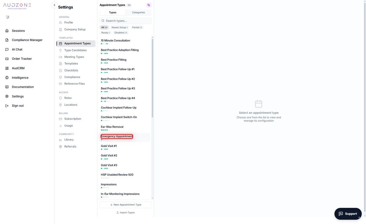 Step 2 — Select an appointment type