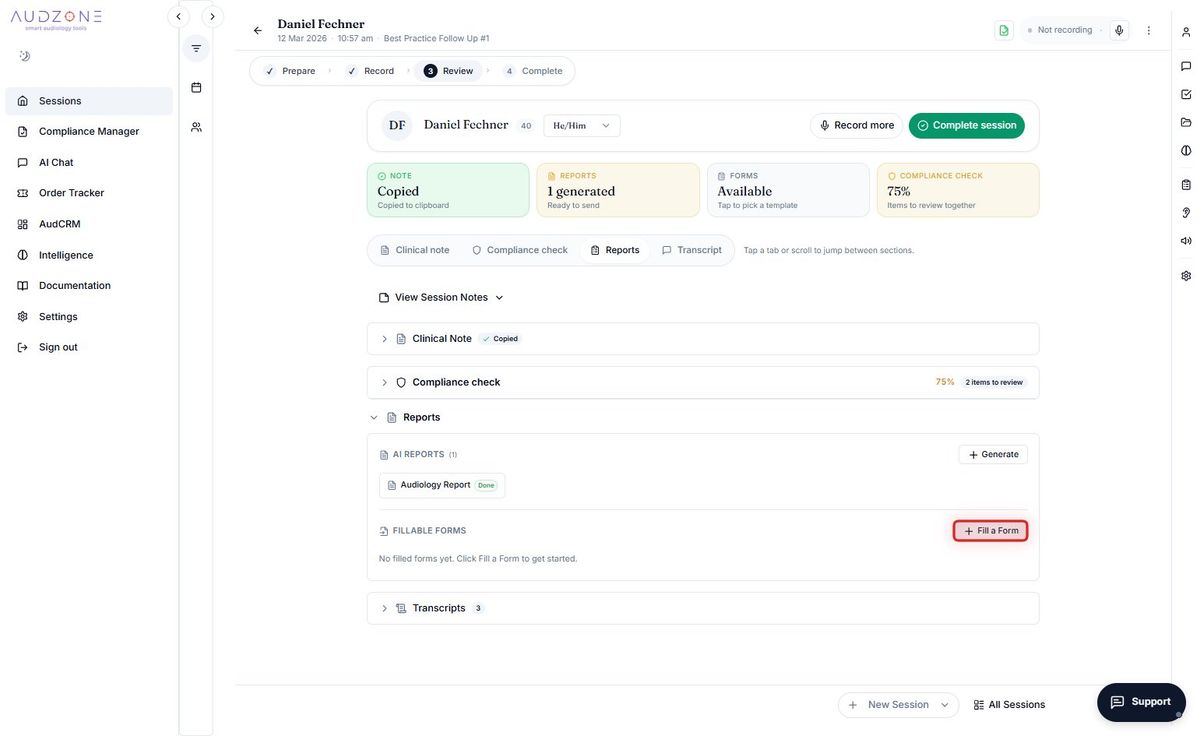 Step 3 — Click "Fill a Form"