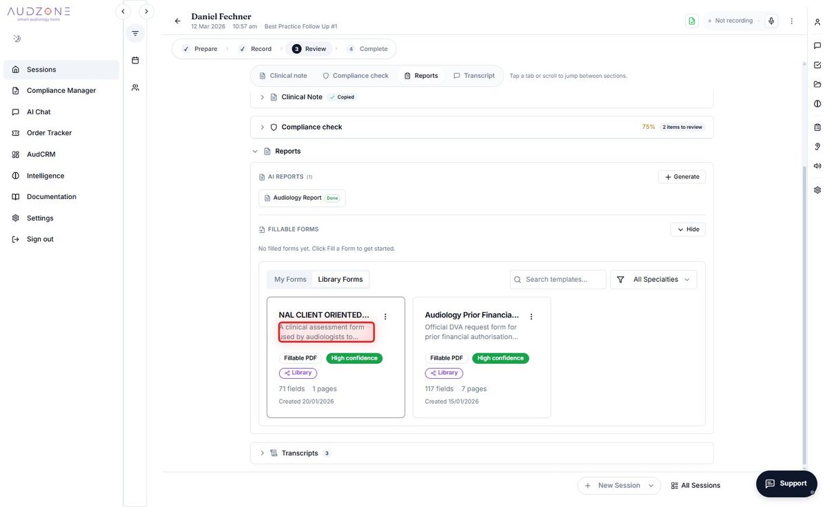 Step 5 — Select the form you wish to fill