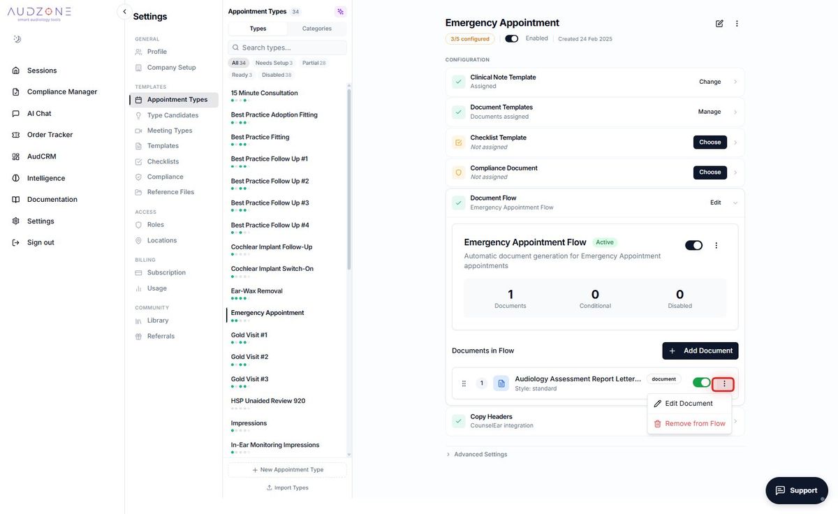 Step 12 — Open the document menu