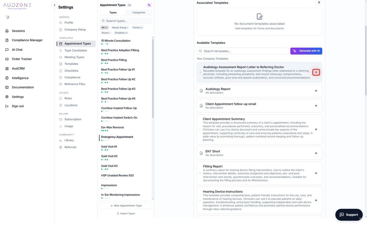 Step 5 — Select a document template to add