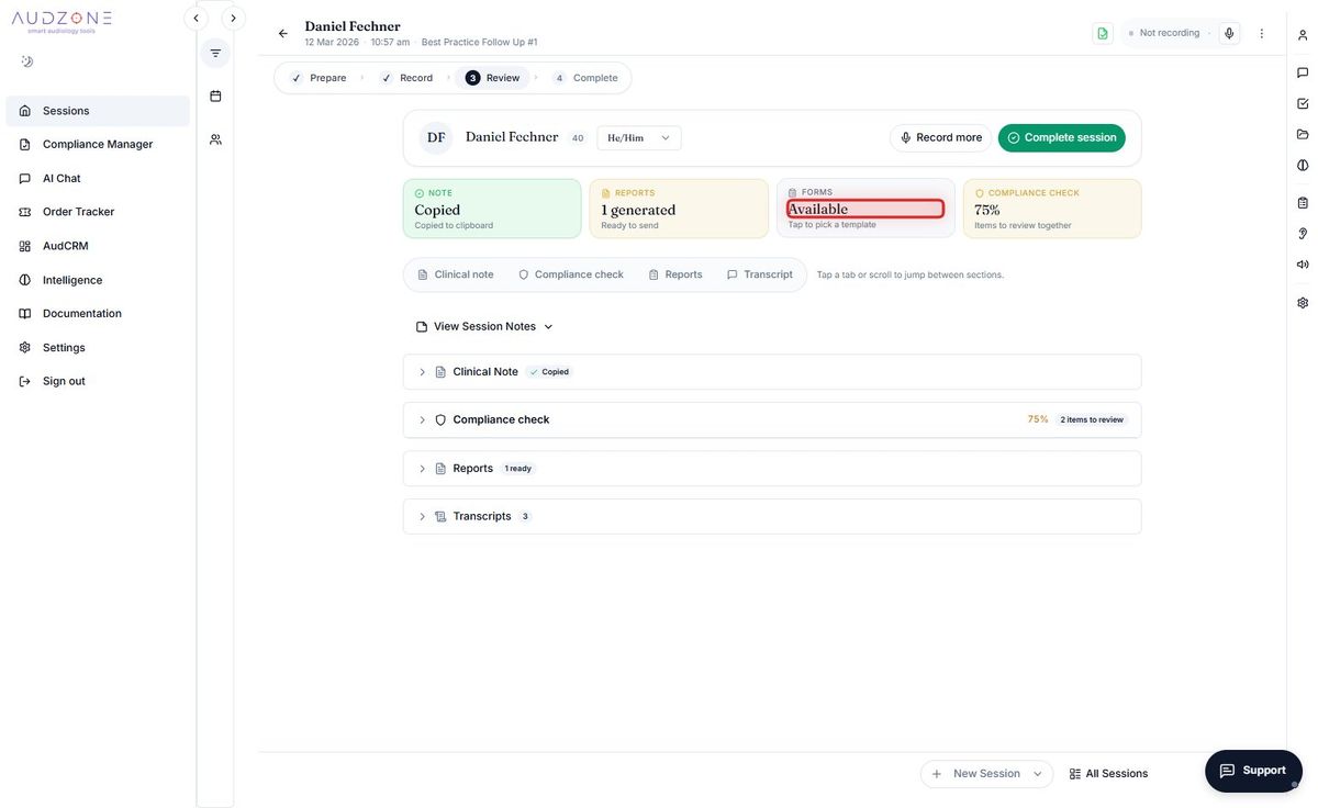 Step 1 — Select the Forms tab