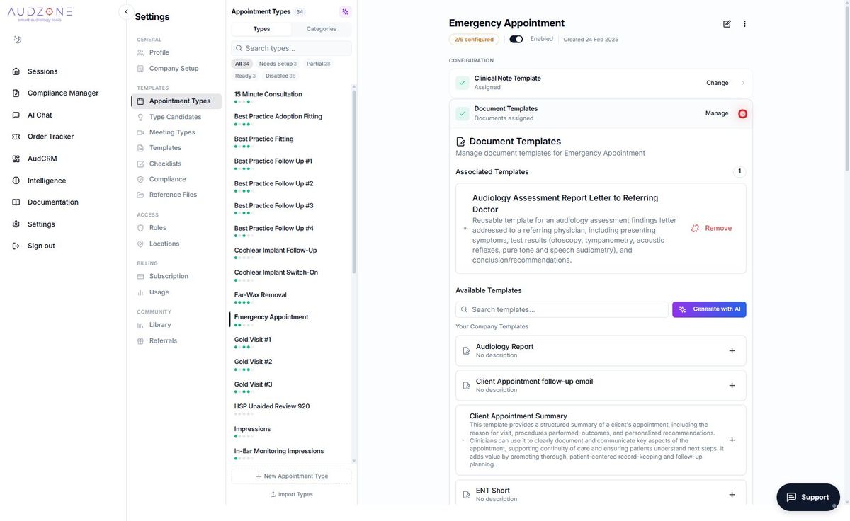 Step 6 — Minimise the document templates section