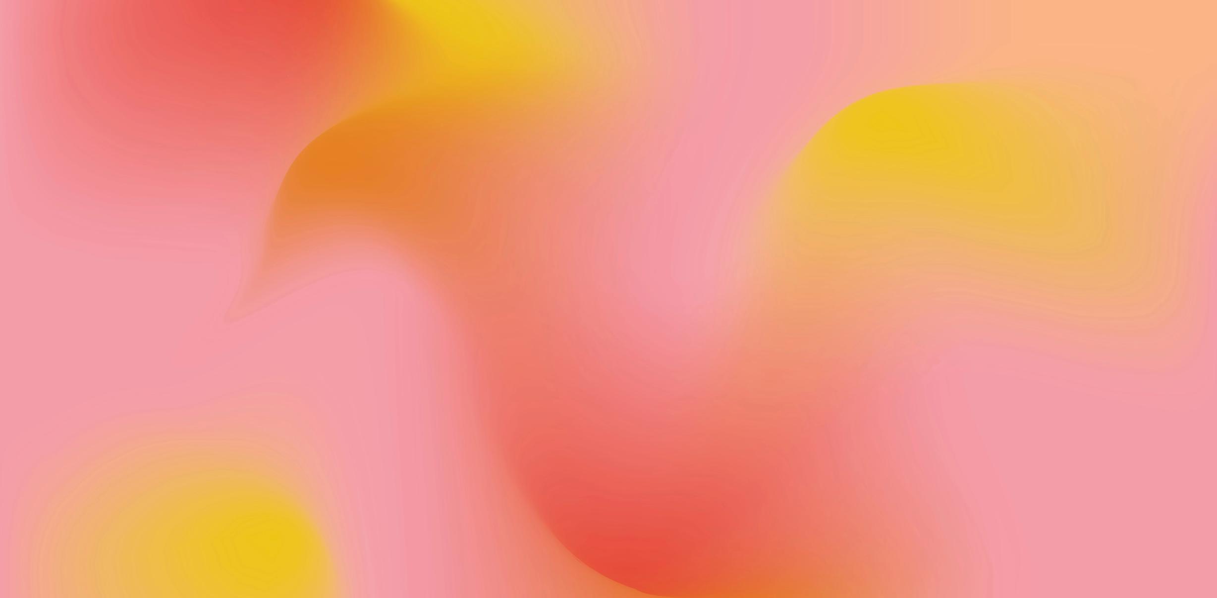 Kuvituskuva, muotoja vaaleanpunaisella ja -keltaisella taustalla