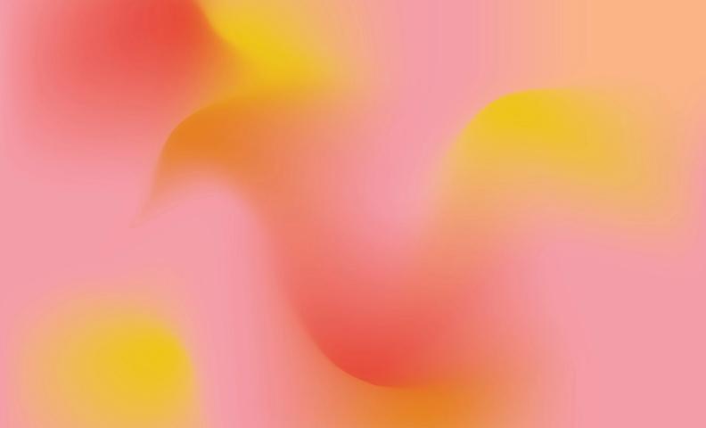 Kuvituskuva, muotoja vaaleanpunaisella ja -keltaisella taustalla
