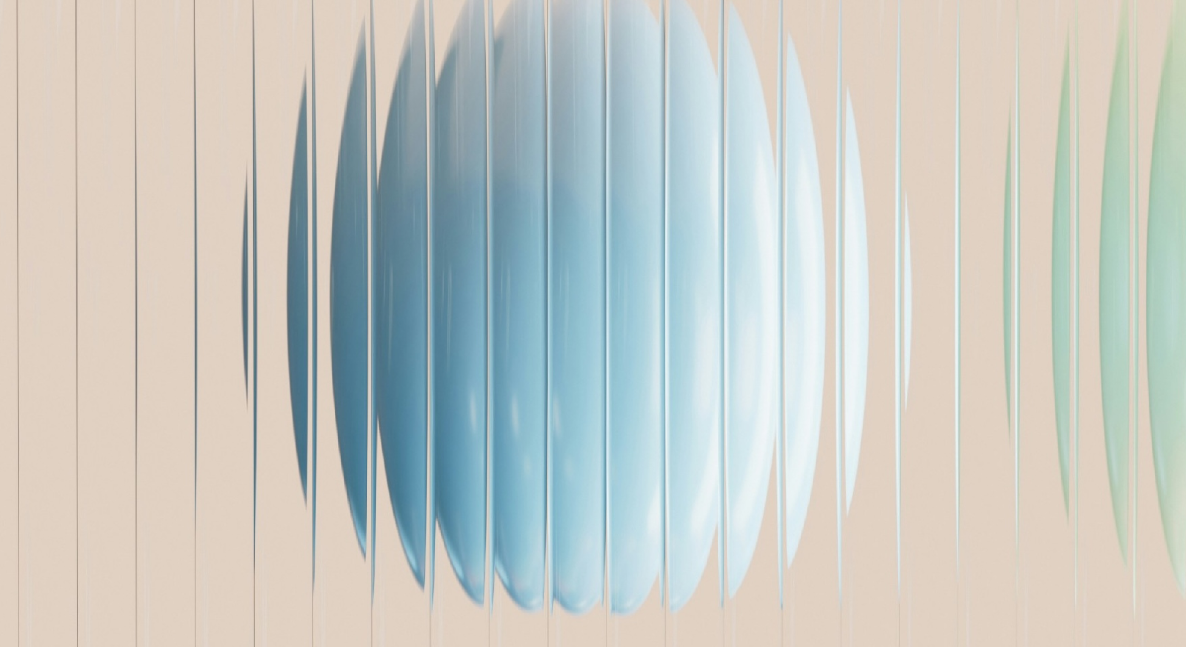 Kuvituskuva. Sininen pallo beigellä taustalla.