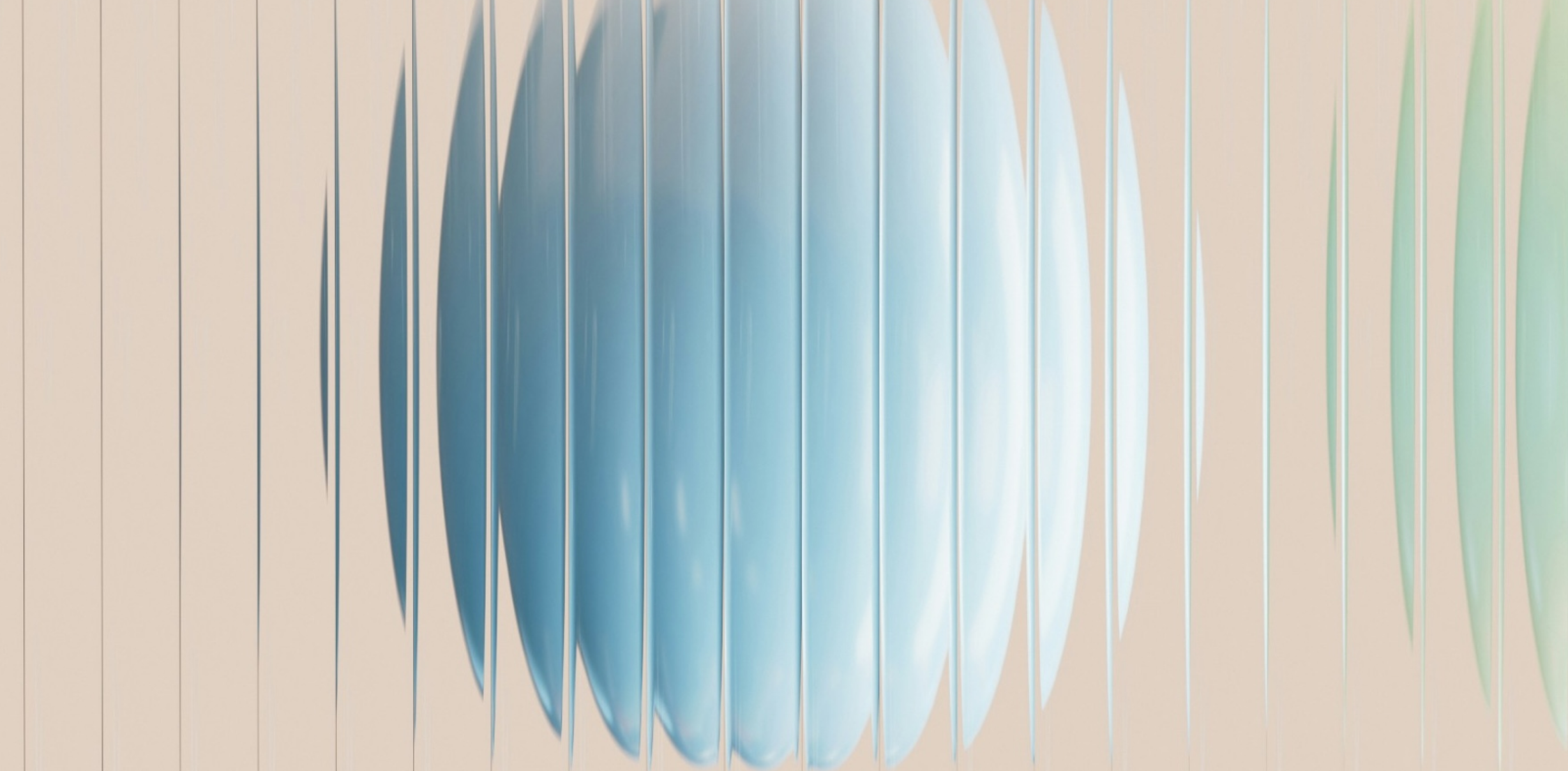 Kuvituskuva. Sininen pallo beigellä taustalla.