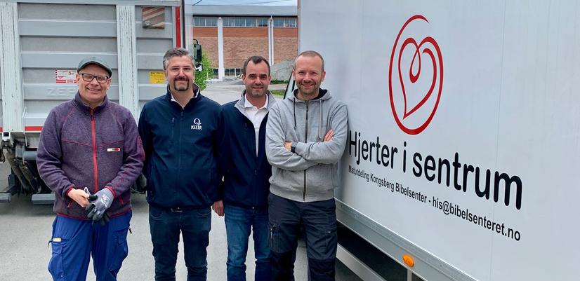 Hjerter i Sentrum henter overskuddsmat hos Matsentralen til utdeling.