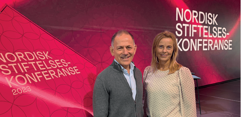 Regional manager at CEI Nordic and project manager for Children first, Arild Bjørndalen, and CEO of Kavli Trust, Inger Elise Iversen, at the Nordic Foundation Conference in autumn 2023.