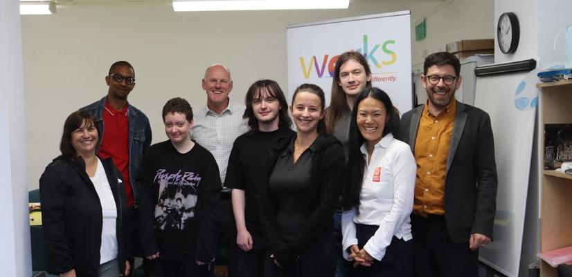 Visiting Works+ in their offices in Ghalashiels with Kavli-ambassadors