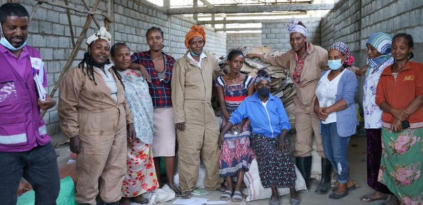 Women of the Hawassa cooperative, who are all trained in waste management and administration.