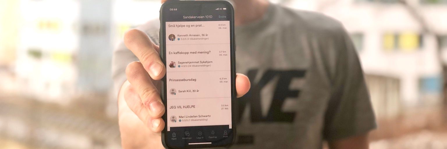 Appen åpen på en mobiltelefon