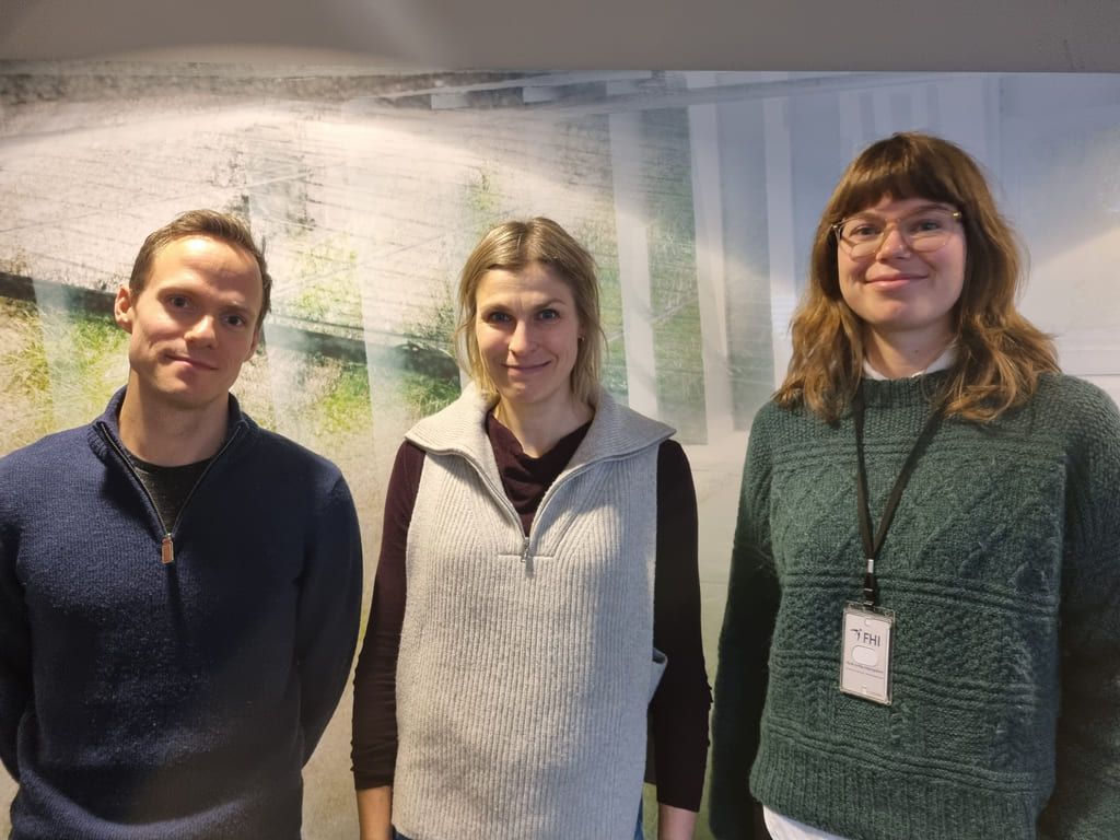 Forskningsteamet: Fra venstre, Fredrik Methi, prosjektmedarbeider, Karin Magnusson, prosjektleder og hovedveileder, og Ingeborg Hess Elgersma, stipendiat i prosjektet. 