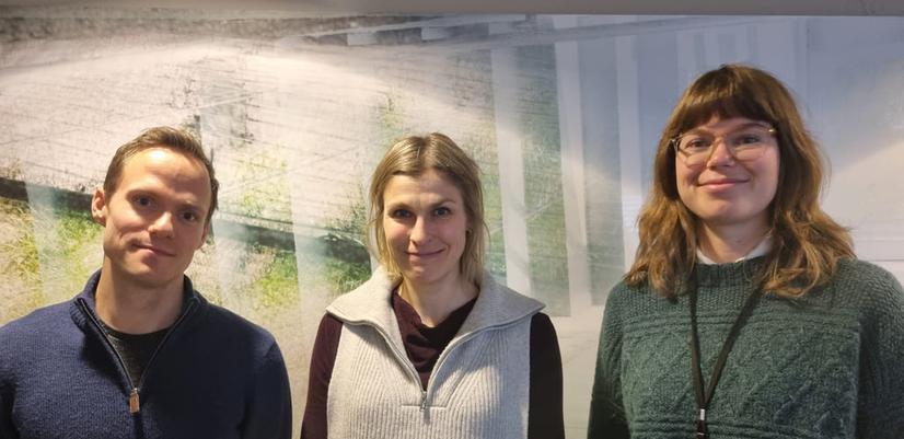 Forskningsteamet: Fra venstre, Fredrik Methi, prosjektmedarbeider, Karin Magnusson, prosjektleder og hovedveileder, og Ingeborg Hess Elgersma, stipendiat i prosjektet.