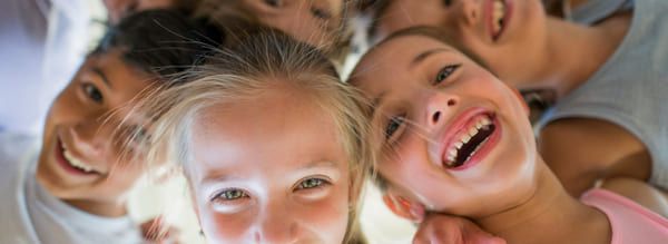 Happy group of children