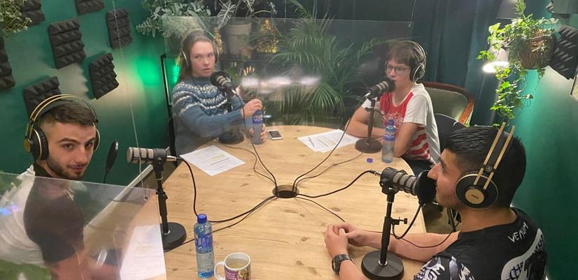 Innspilling av podkast.