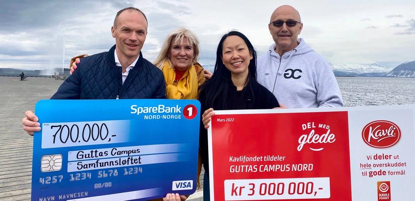From left: Trond Harila (SpareBank 1), Kari-Anne Opsal (Labour Party), Mayor of Harstad, Hanne Eide Andersen (Kavli Trust), and Omar Mekki, Managing Director of Guttas Campus.