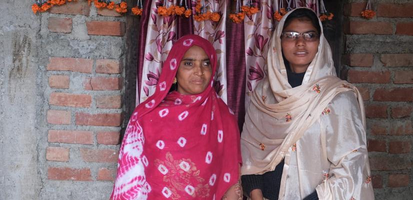 Ashma Khatun (right) together with her mother.