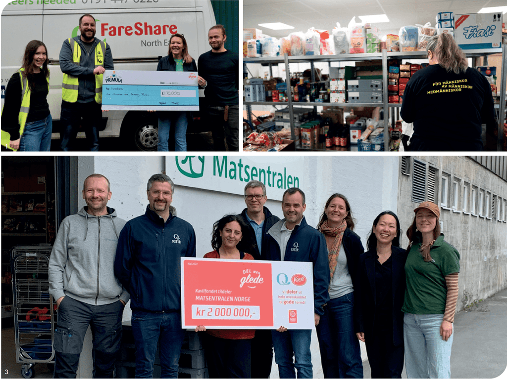 Bildekollasj fra matsentraler i England, Norge og Sverige. 